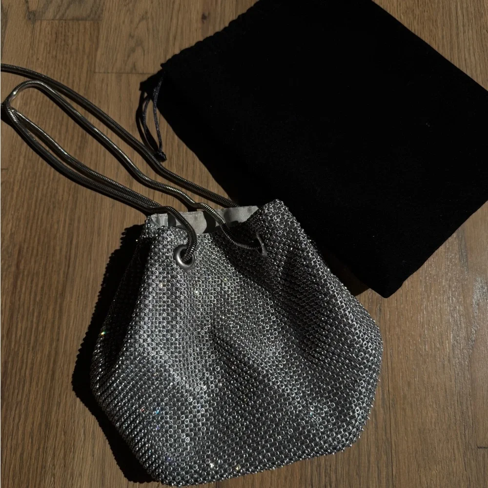Source Unknown Silver Rhinestone Drawstring Mini Crossbody Bag - Picture 3 of 3